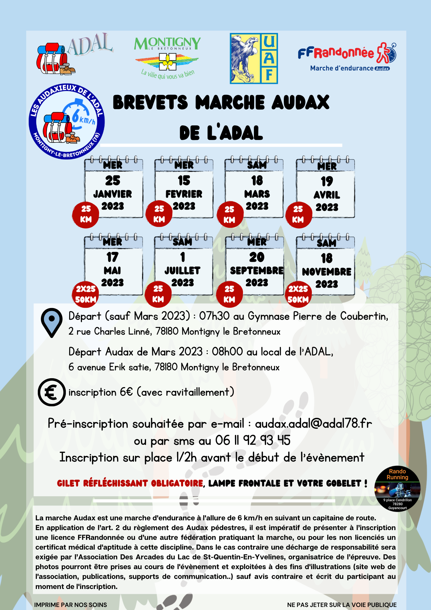 Calendrier Audax Marche 2024 Glenn Kalinda