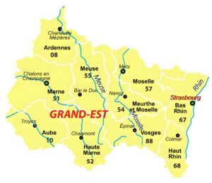 Carte de la région Grand Est