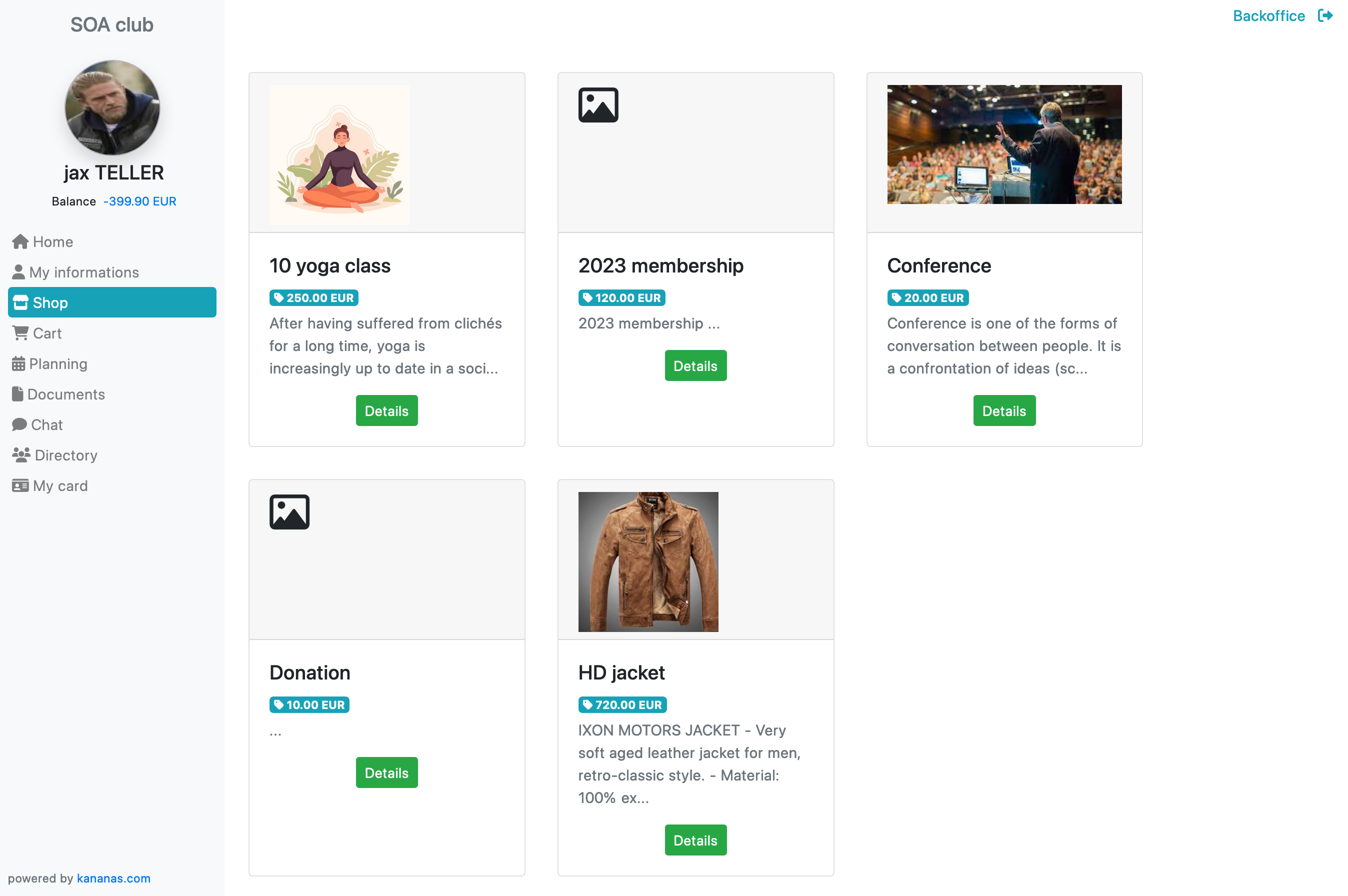 association site web boutique