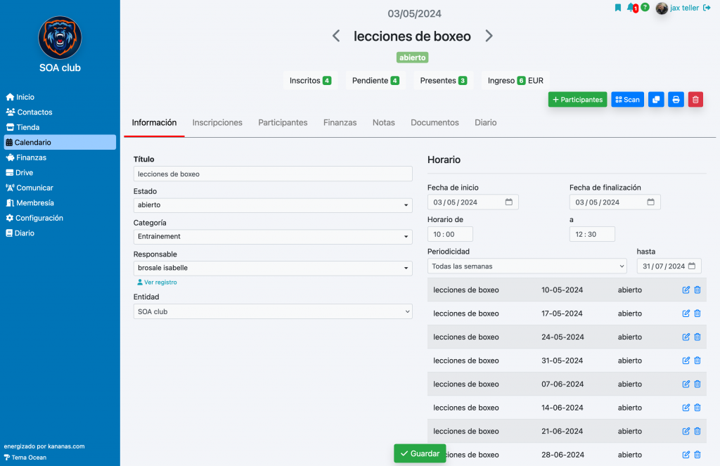 asociación gestión de actividades repetitivas