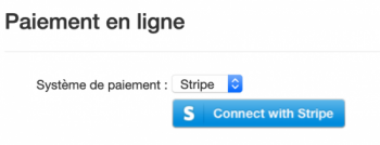 Association paramétrage paiement en ligne stripe