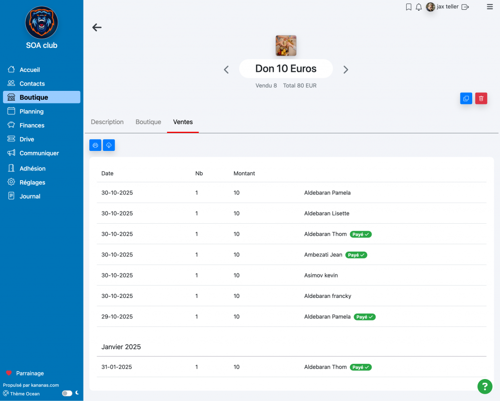 suivi des dons Kananas