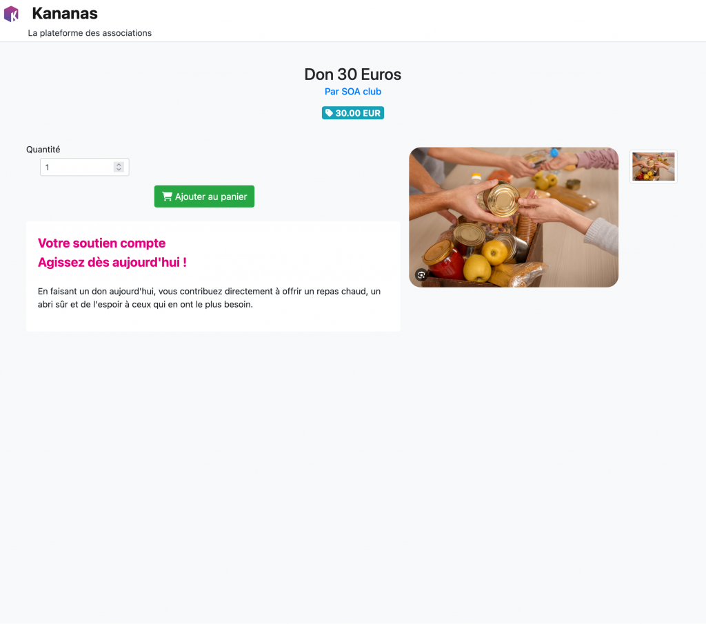 faire un don Kananas